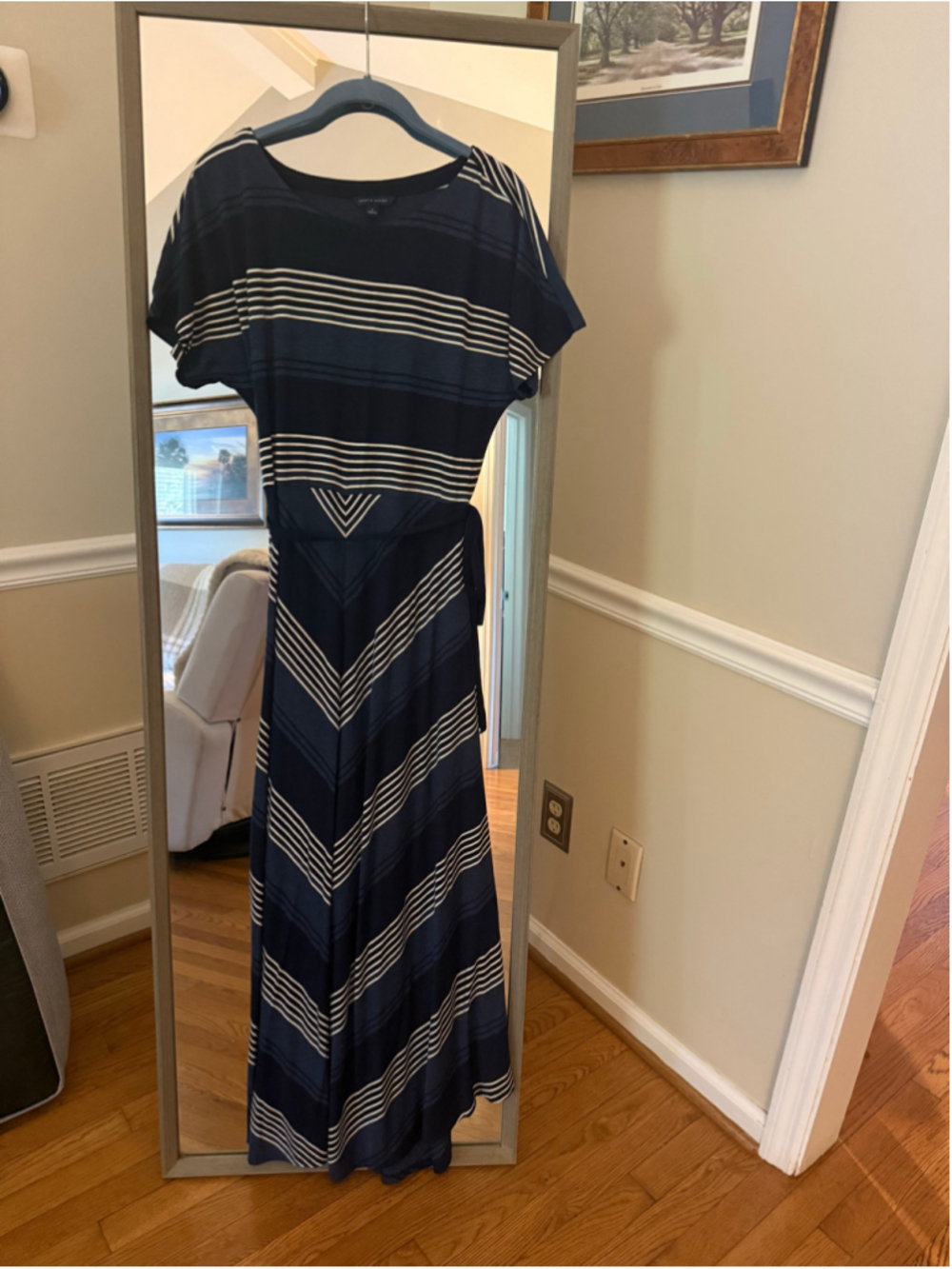 Women's Tommy Hilfiger Maxi Dress Size M Blue White Striped
